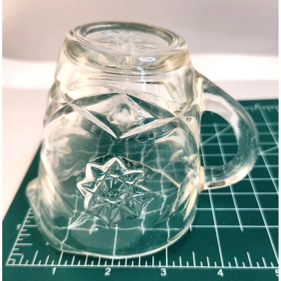 Anchor Hocking Early American Prescut Star Of David Clear Glass Creamer & Covere - Picture 5 of 9